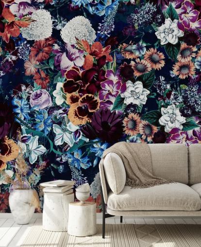 papel pintado floral oscuro papel pintado floral oscuro