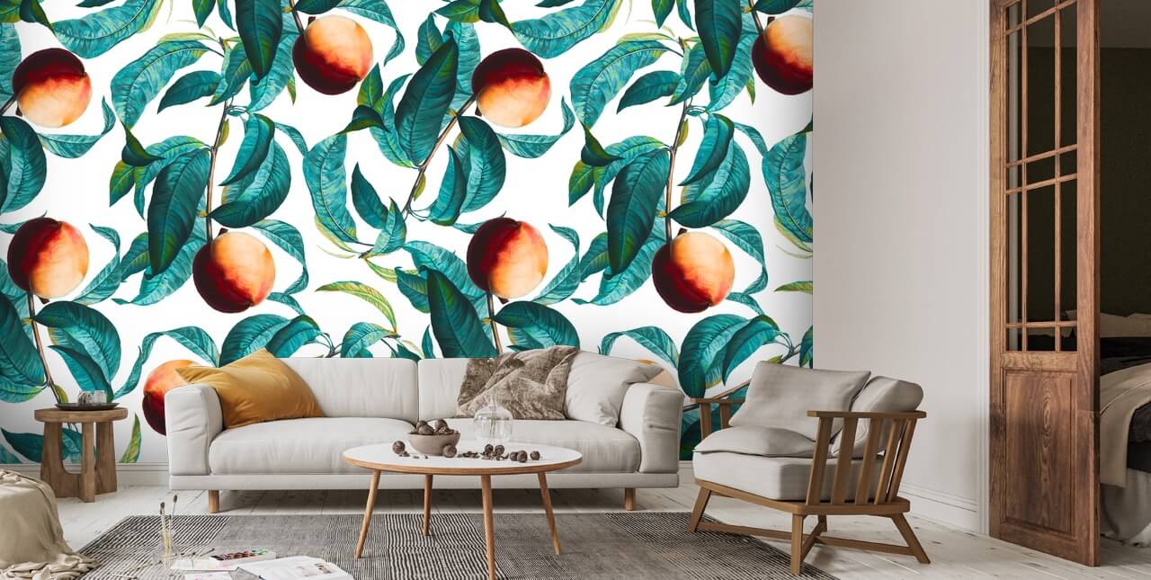 Fruit and Leaf Pattern Wallpaper | Wallsauce UK