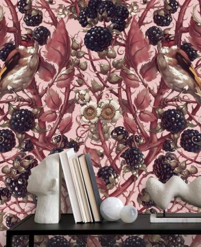 sorte bær og lilla blade tapet sorte bær og lilla blade tapet