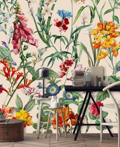 ganske fargerike eng blomster tapet ganske fargerike eng blomster tapet