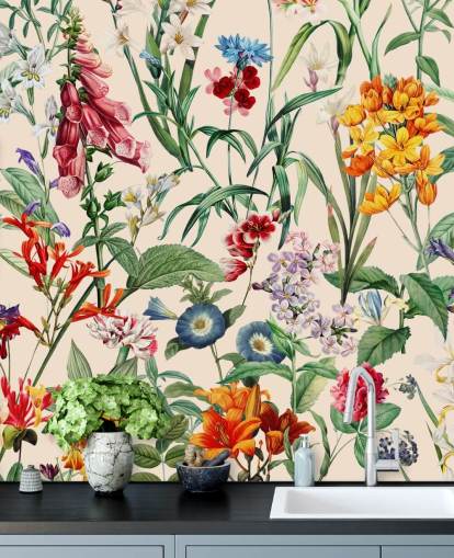 papel pintado de flores de pradera bastante colorido papel pintado de flores de pradera bastante colorido