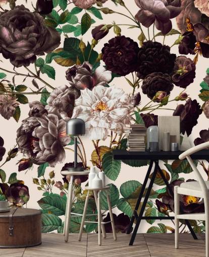 papel pintado de flores moradas oscuras papel pintado de flores moradas oscuras