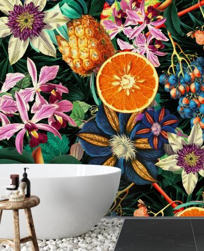 papel pintado de frutas y flores papel pintado de frutas y flores