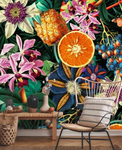 papel pintado de frutas y flores papel pintado de frutas y flores