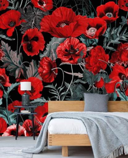 papier peint coquelicots rouge foncé papier peint coquelicots rouge foncé