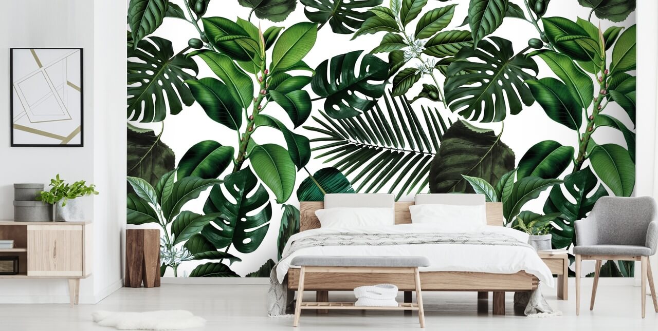 grønne eksotiske blade tapet grønne eksotiske blade tapet