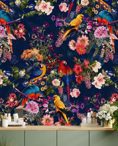 tropical flowers and birds wallpaper tropical flowers and birds wallpaper