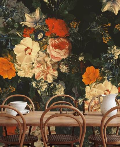 orange and dark green flowers wallpaper orange and dark green flowers wallpaper