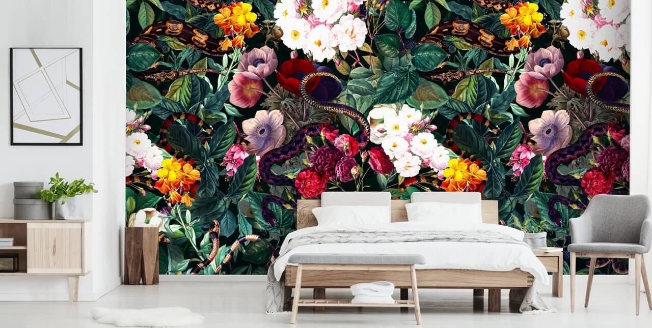 snake and flowers wallpaper snake and flowers wallpaper