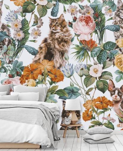 cats and flowers wallpaper cats and flowers wallpaper