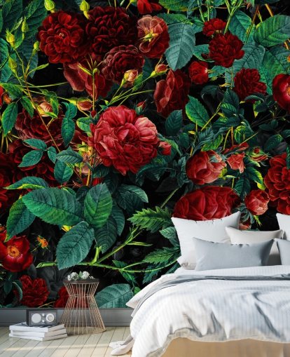 rosas vermelhas rubi e folhas verdes papel de parede rosas vermelhas rubi e folhas verdes papel de parede