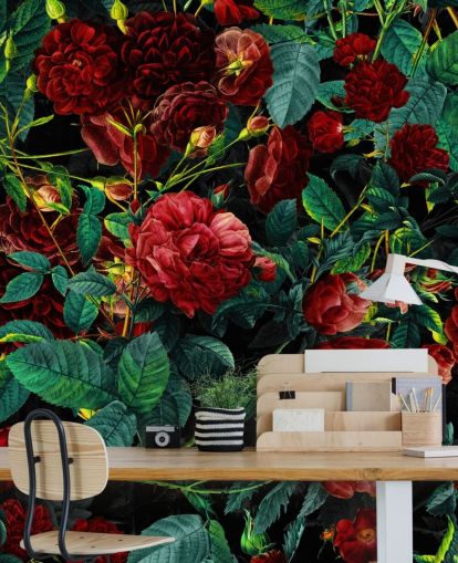 ruby red roses and green leaves wallpaper ruby red roses and green leaves wallpaper