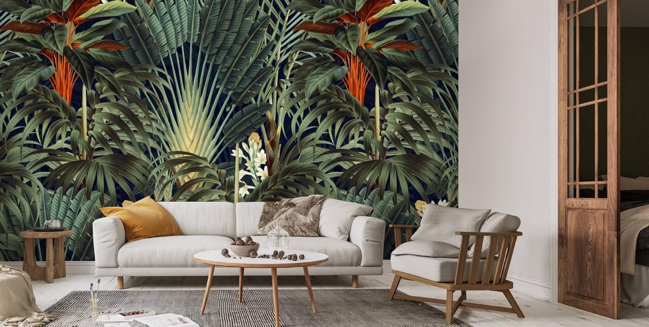 Palm Jungle Wall Mural | Wallsauce UK