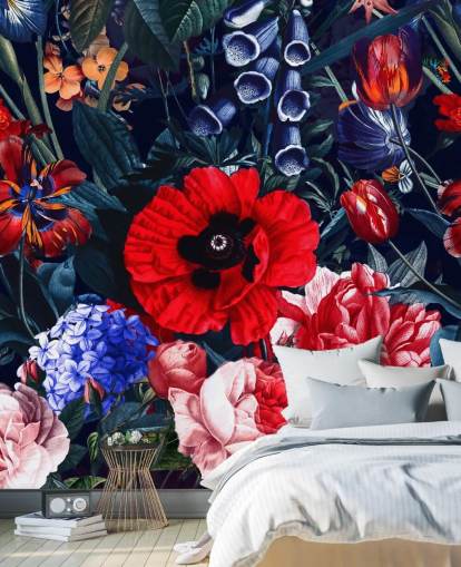 red and blue floral wallpaper red and blue floral wallpaper