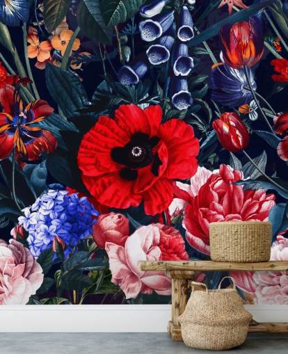 red and blue floral wallpaper red and blue floral wallpaper