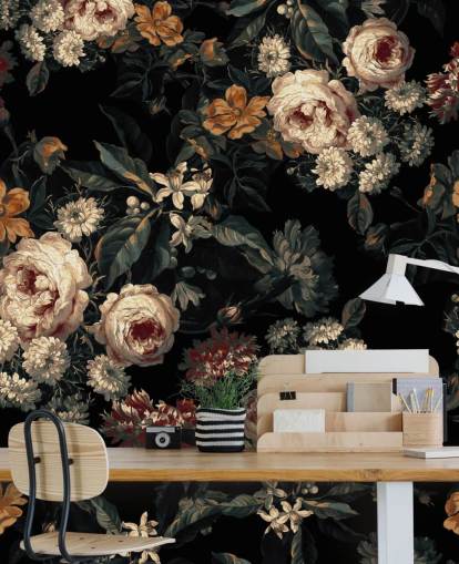 Dark floral roses and flowers wallpaper Dark floral roses and flowers wallpaper