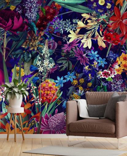 dark floral and colourful wallpaper dark floral and colourful wallpaper
