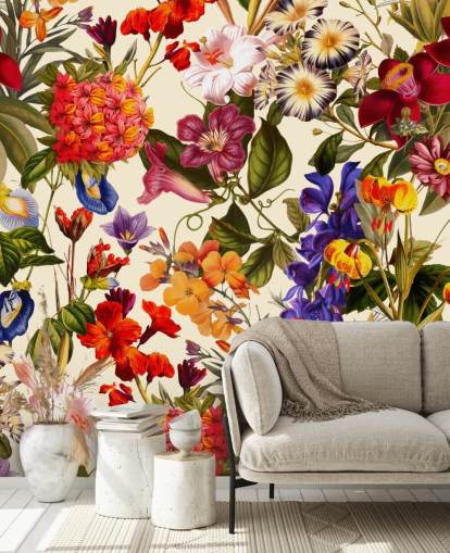 farverige blomster tapet farverige blomster tapet