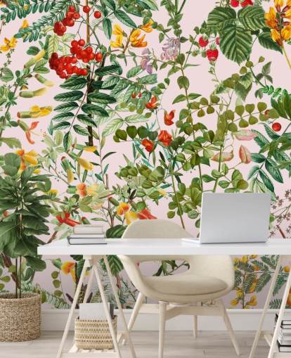 folhas e flores papel de parede folhas e flores papel de parede