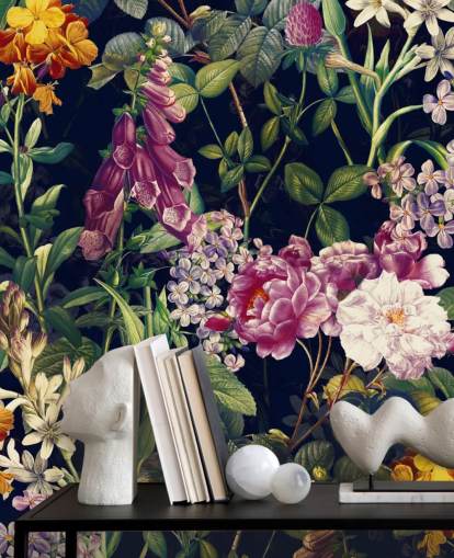 dark florals with yellow and purple flowers wallpaper dark florals with yellow and purple flowers wallpaper