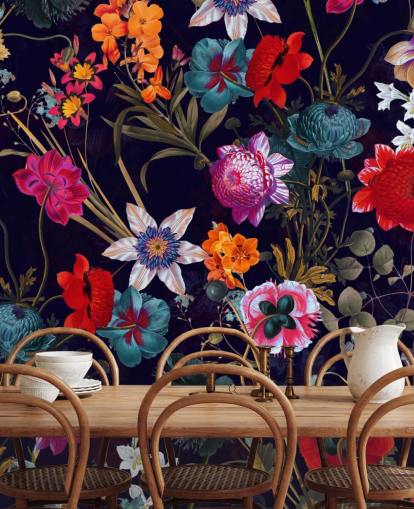 dark floral colourful wallpaper dark floral colourful wallpaper