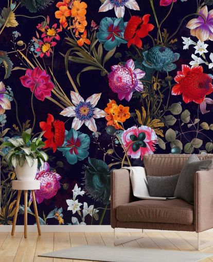 dark floral colourful wallpaper dark floral colourful wallpaper