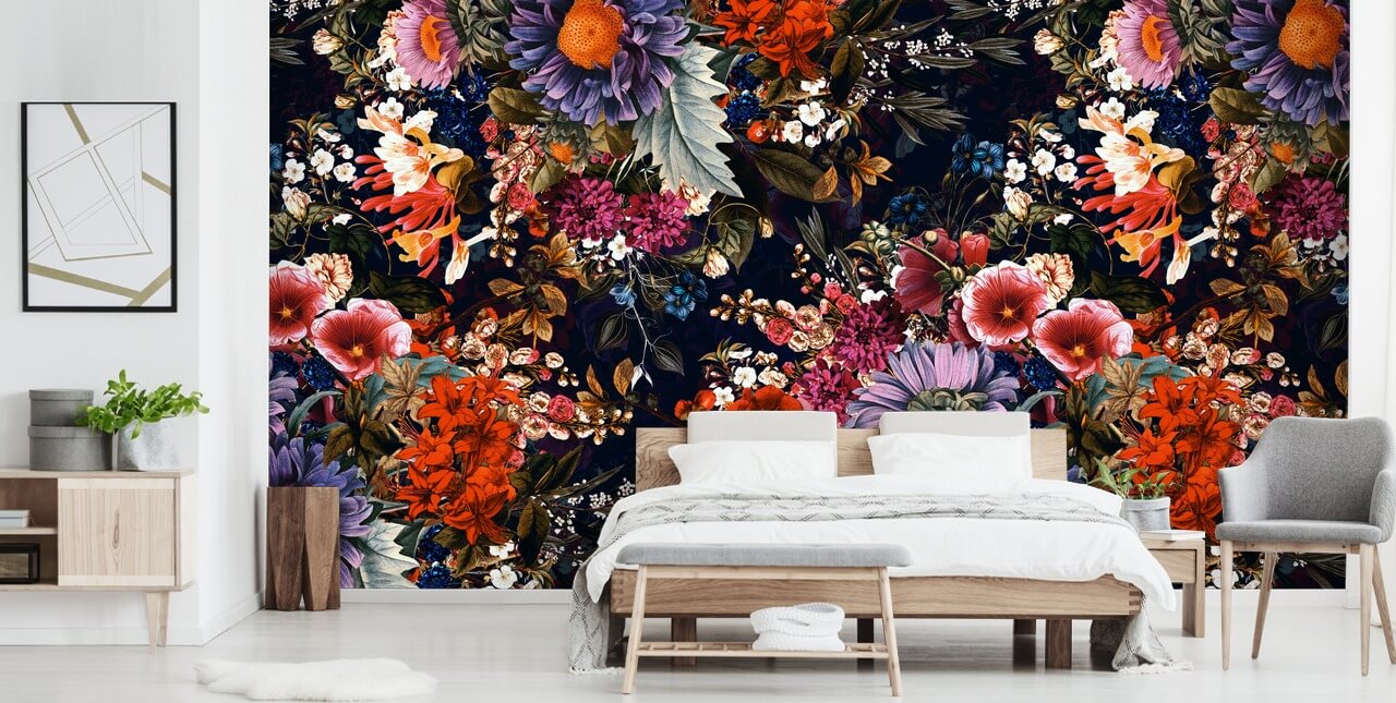 colourful flowers on black background wallpaper colourful flowers on black background wallpaper