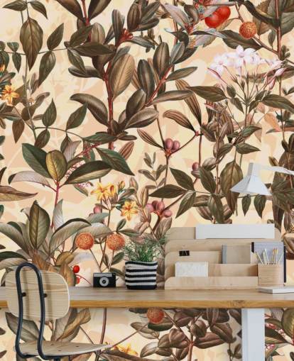 Neutral ton blommig tapet Neutral ton blommig tapet