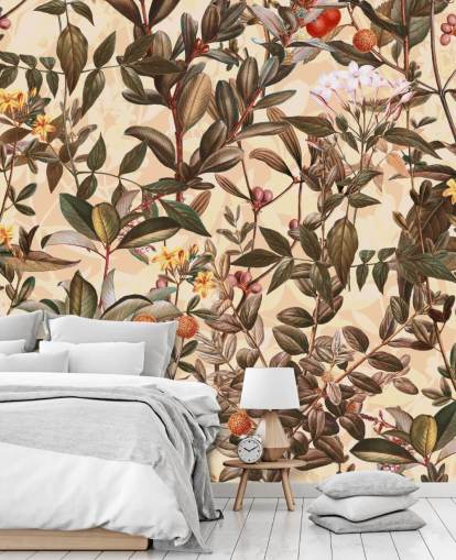 Neutral tone blomster tapet Neutral tone blomster tapet