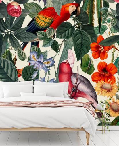 tropical birds and foliage wallpaper tropical birds and foliage wallpaper