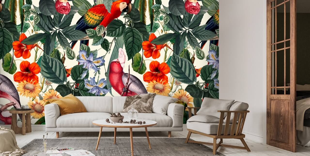 Carta Da Parati Parrots Of Paradise Wallsauce IT