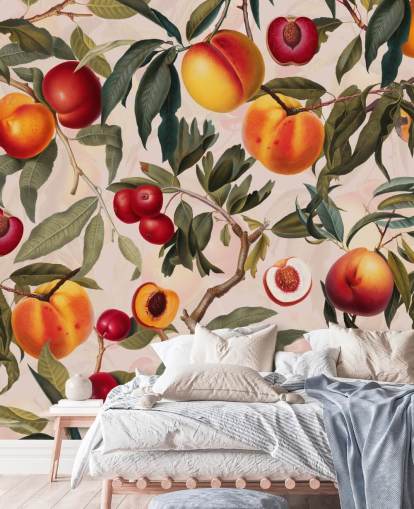 peaches and leaves wallpaper peaches and leaves wallpaper