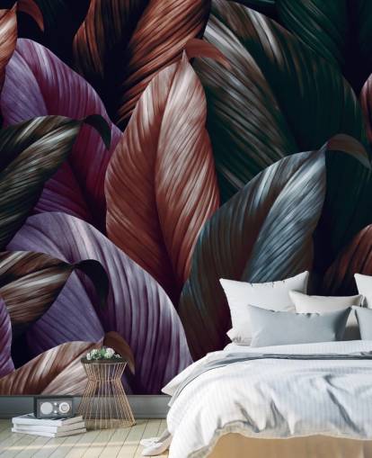 carta da parati foglie viola scuro carta da parati foglie viola scuro