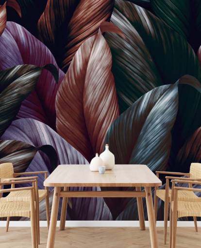 folhas roxas escuras papel de parede folhas roxas escuras papel de parede