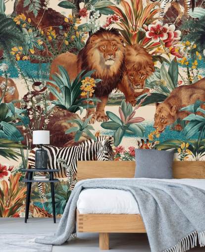 safari animals and tropical plants wallpaper safari animals and tropical plants wallpaper