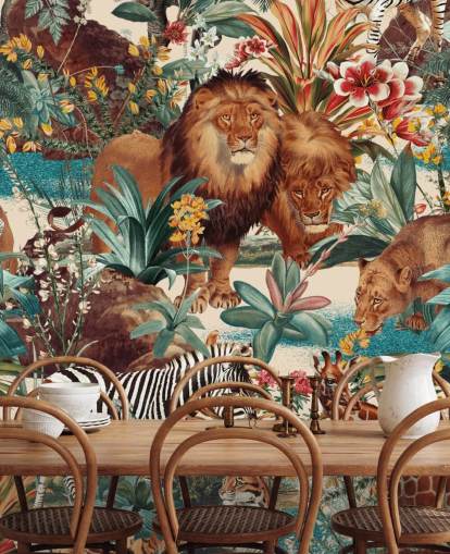 safari animals and tropical plants wallpaper safari animals and tropical plants wallpaper