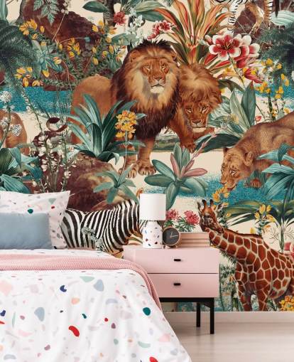 safari animals and tropical plants wallpaper safari animals and tropical plants wallpaper