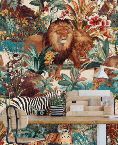 Safari Tiere und tropische Pflanzen Wallpaper Safari Tiere und tropische Pflanzen Wallpaper