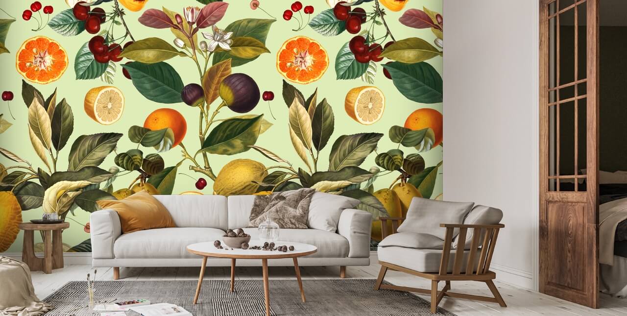 Succulent Fruits Wall Mural | Wallsauce UK