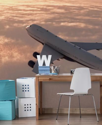 Tapeten-Wandbild Kommerzielles Flugzeug Tapeten-Wandbild Kommerzielles Flugzeug