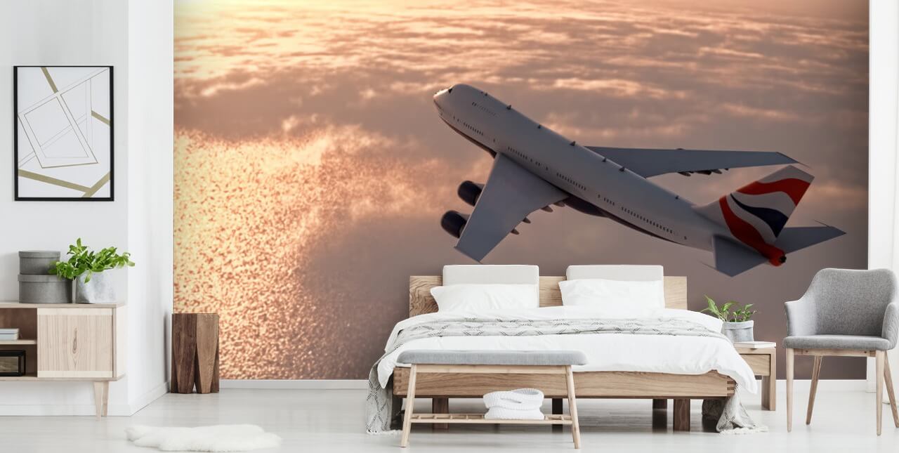 Commercial Plane Behang Muurschildering