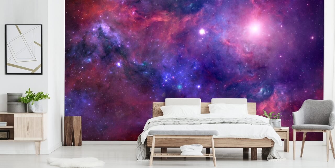 farverig nebula tapet
