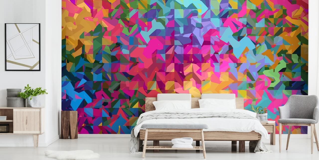 papier peint à motifs multicolores