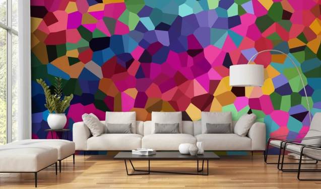 colourful abstract shapes wallpaper