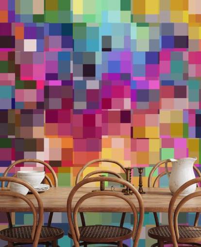 bunte Quadrate Collage Tapete bunte Quadrate Collage Tapete