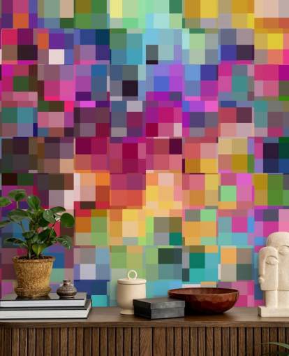 papier peint collage de carrés colorés papier peint collage de carrés colorés