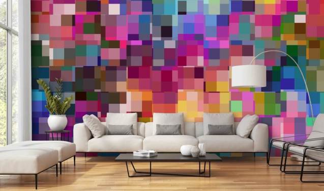 colourful squares collage wallpaper