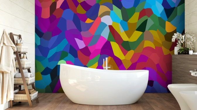 abstracte kleurrijke vormen behang