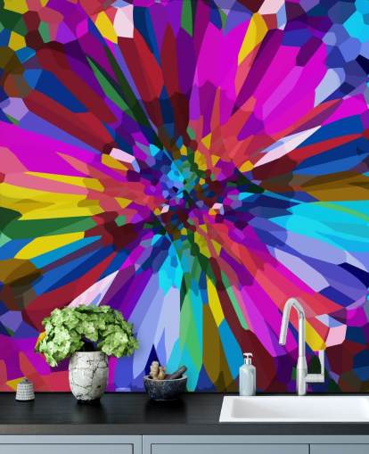 bunte Blume abstrakte Kunst Tapete bunte Blume abstrakte Kunst Tapete