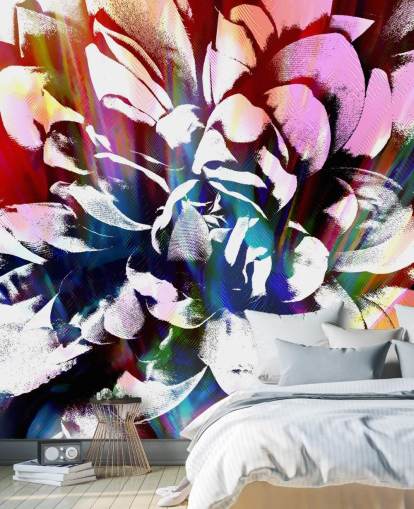 abstrakte und farbenfrohe Blumentapete abstrakte und farbenfrohe Blumentapete